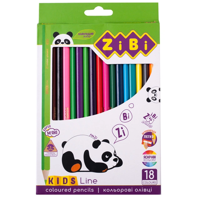 Карандаши цветные ZiBi KIDS Line 18 цветов (ZB.2415) - изображение 1