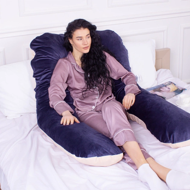 Подушка MirSon для вагітних та відпочинку Velvet Line №8022 U-подібна Ruellia (2200006178545) - picture 5