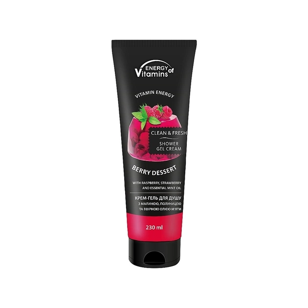 Гель для душу Energy of Vitamins Cream Shower Gel Berry Dessert 230 мл (4823080005477) - изображение 1