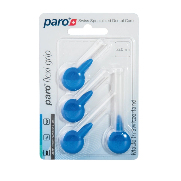 Щітки для міжзубних проміжків Paro Swiss Flexi Grip x-тонкі Ø 3.0 мм 4 шт. (7610458010716) - picture 2