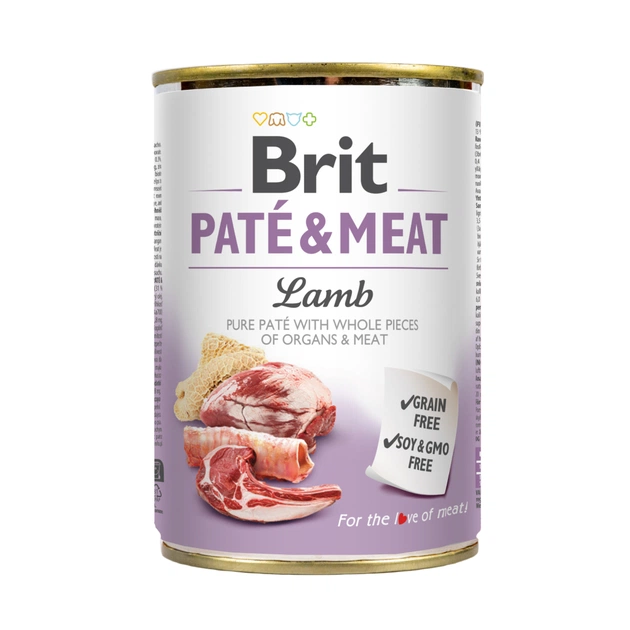 Вологий корм для собак Brit Care Pate and Meat для дорослих собак з ягням (8595602557431) - зображення 1