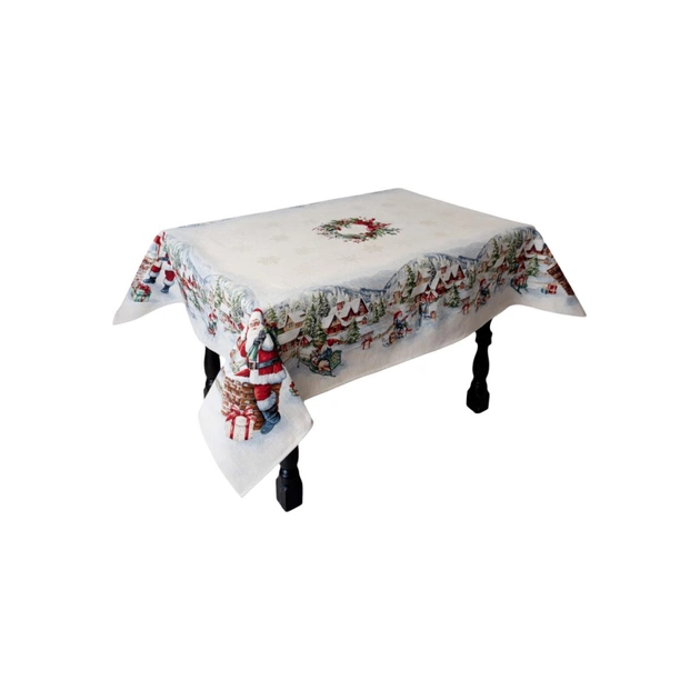 Скатертина Прованс гобеленова з велюром Снігова зима 135х220 см (037472) - picture 12