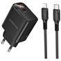 Зарядний пристрій BOROFONE BA97A Ilustre USB-C PD30W digital display + cable USB-C to Lightning Black (6941991120497) - уменьшенное изображение 1