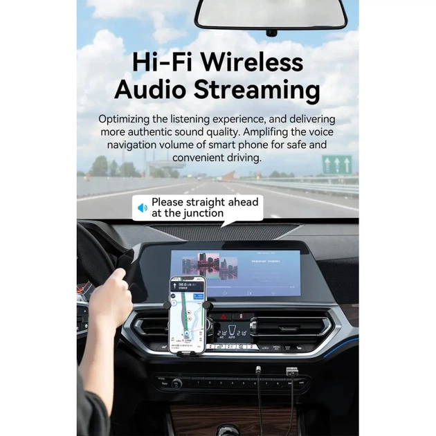 FM модулятор Vention AUX TRS 3.5мм USB Bluetooth 5.0 Coiled Cable 1.5M Gray Zinc (NAGHG) - picture 10