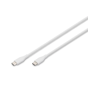 Дата кабель USB-C to USB-C 1.0m USB 2.0 60W silicone white Digitus (AK-300341-010-W) зображення 1