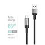Дата кабель USB 2.0 AM to USB-C 1.0m 6A braided wire black ColorWay (CW-CBUC096-BK) - зменшене зображення 4