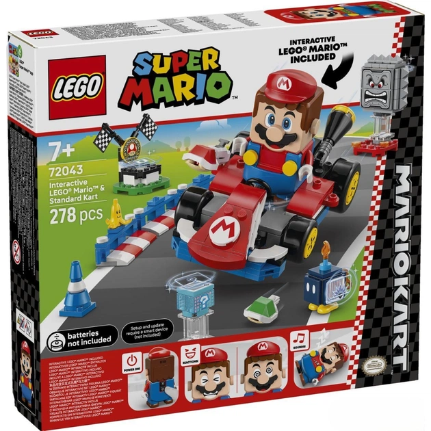 Конструктор LEGO Super Mario Mario Kart – Interactive Mario та Standard Kart (72043) - зображення 1