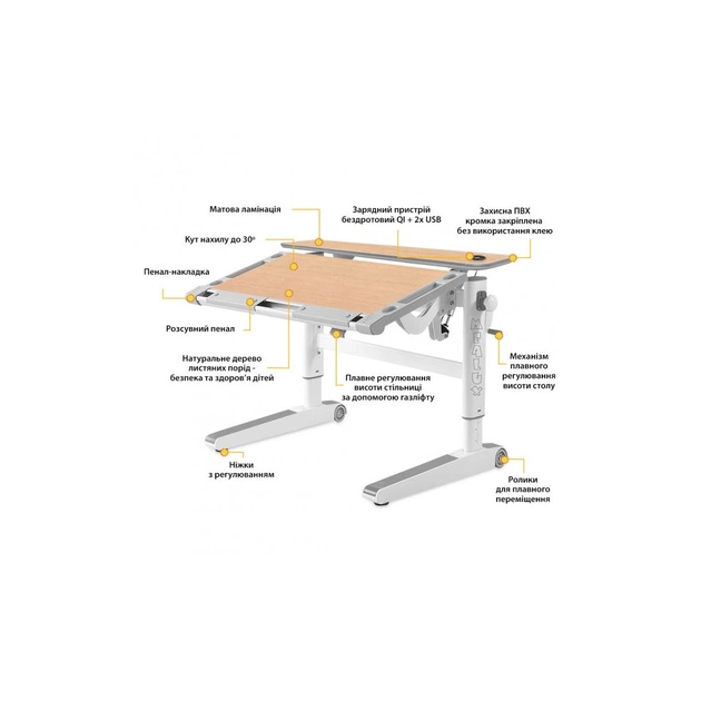 Парта Mealux Ergowood M Multicolor MG Energy (BD-800 MG/MC Energy) - picture 3