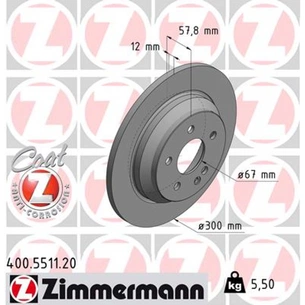 Гальмівний диск ZIMMERMANN 400.5511.20 зображення 1