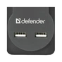 Мережевий фільтр живлення Defender DFS 751, 1.8m, 5роз., 2xUSB (99751) - зменшене зображення 3