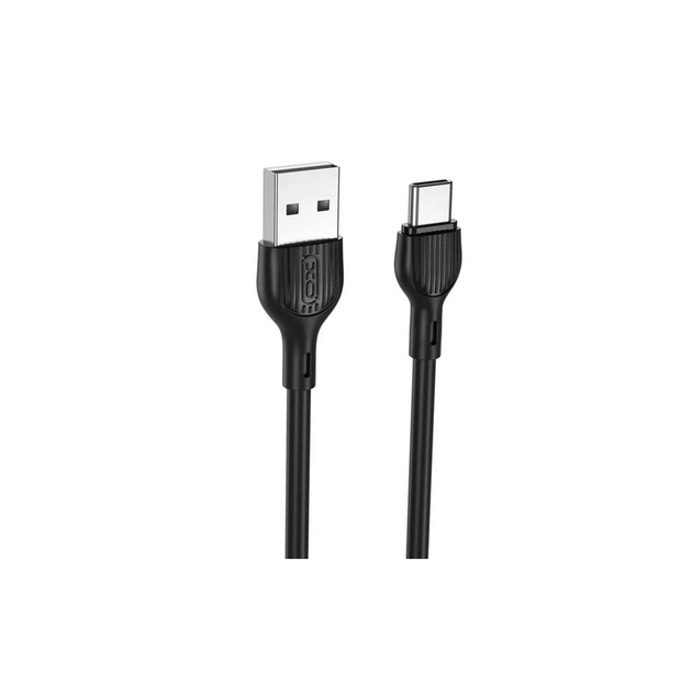 Дата кабель USB 2.0 AM to USB-C 1.0m 2.1A black XO (XO-NB200-TC-1-BK) - зображення 1
