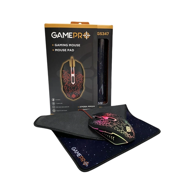 Мишка GamePro GS347 Combo 2 в 1 миша + ігрова поверхня (GS347) - зображення 1