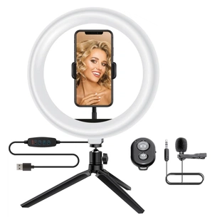 Набір блогера ACCLAB AL-LR101MB 4in1 Ring of Light, Holder, mic., Bluetooth butto (1283126502057) picture 1