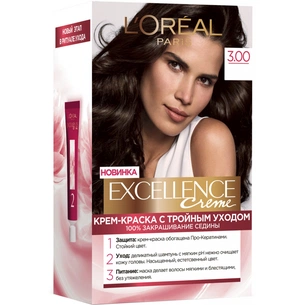 Фарба для волосся L'Oreal Paris Excellence 3.00 Темно-каштановий (3600523781102) зображення 1
