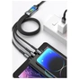 Дата кабель USB 2.0 AM to Lightning + Micro 5P + USB-C 1.2m 100W nylon black XoKo (SC-3100) - уменьшенное изображение 3