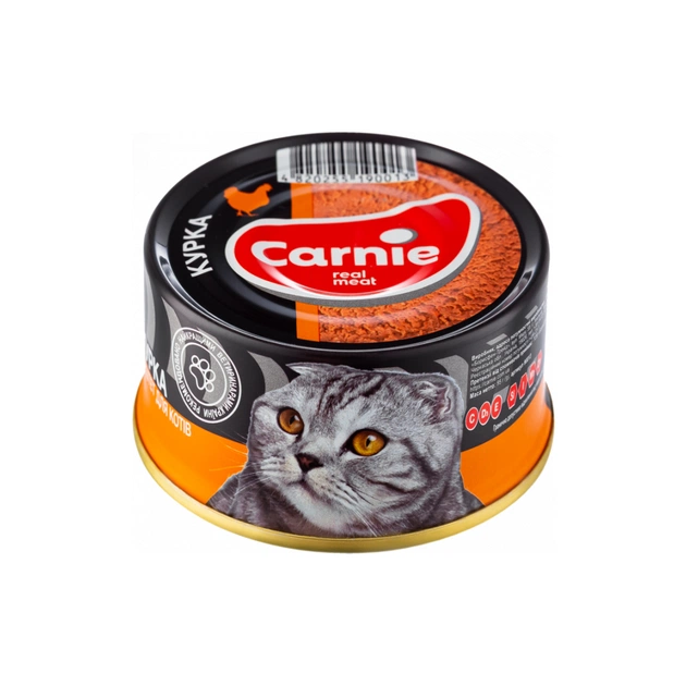 Паштет для котів Carnie м'ясний з куркою 90 г (4820255190518) - зображення 1