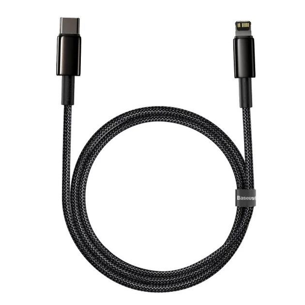 Кабель Baseus Tungsten Gold USB Type-C - Lightning (M/M), 20W, 1 м Black (6953156232037) - изображение 1