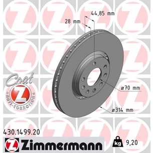Гальмівний диск ZIMMERMANN 430.1499.20 зображення 1