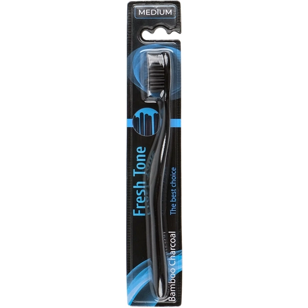 Зубна щітка Fresh Tone Bamboo Charcoal Medium (4820278510058) - зображення 1