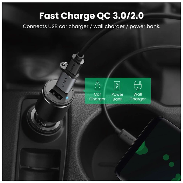 Перехідник USB 3.0 AM to USB-C F gray Ugreen (50533) - picture 6