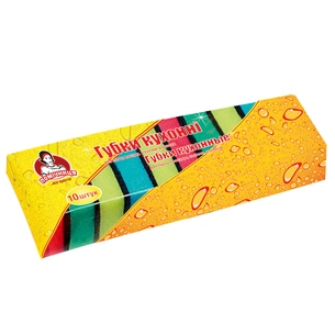 Губки кухонні Помічниця 80 х 50 х 25 мм 10 шт. (4820012347131) зображення 1