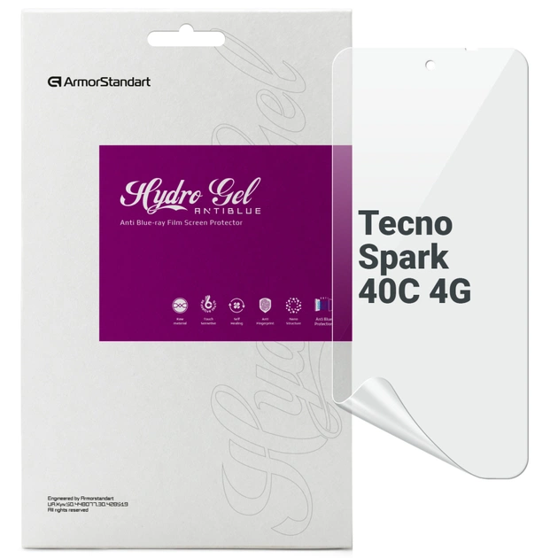 Плівка захисна Armorstandart hydrogel Anti-Blue Tecno Spark 40C 4G (ARM87322) - изображение 1