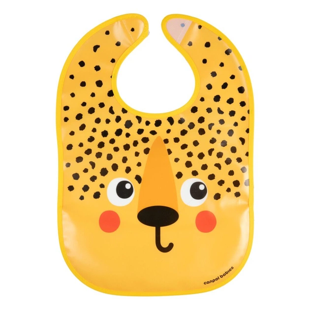 Нагрудничок Canpol babies Hello Little - гепард, пластмасовий з кишенькою (9/232_ora2) - picture 1