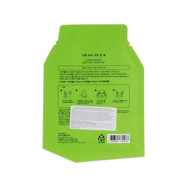 Маска для обличчя A'pieu Green Tea Milk One-Pack 21 г (8806185780278) - picture 2