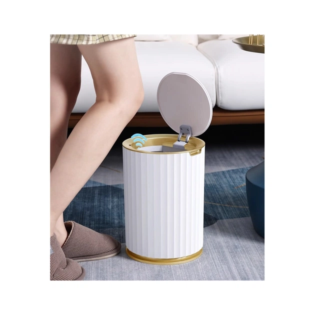 Контейнер для сміття JAH Nordic Сенсорний Білий із золотим 9 л (20259) - picture 6