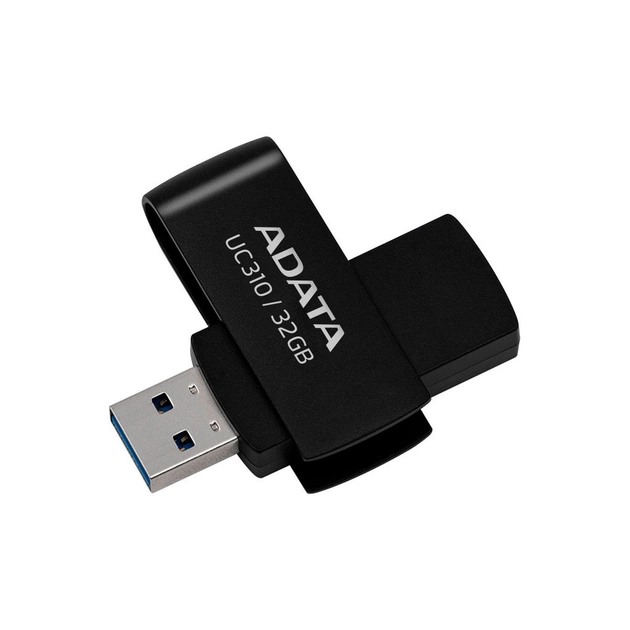 USB флеш накопичувач ADATA 32GB UC310 Black USB 3.0 (UC310-32G-RBK) - изображение 1