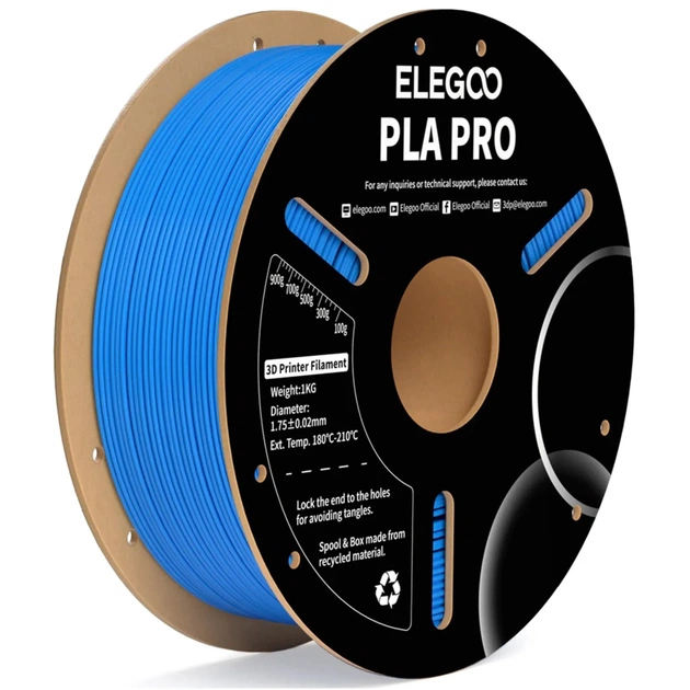 Пластик для 3D-принтера ELEGOO PLA PRO 1кг, 1.75мм, blue light (50.203.0192) - изображение 1