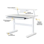 Парта ErgoKids з полицею S50 XL White (TH-210 W + BD-S50 XL) - зменшене зображення 2