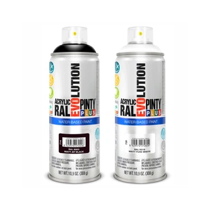 Фарба-аерозоль Pintyplus на водній основі Evolution Ral 9010, Білий, матовий, 400 мл (8429576272604) зображення 1