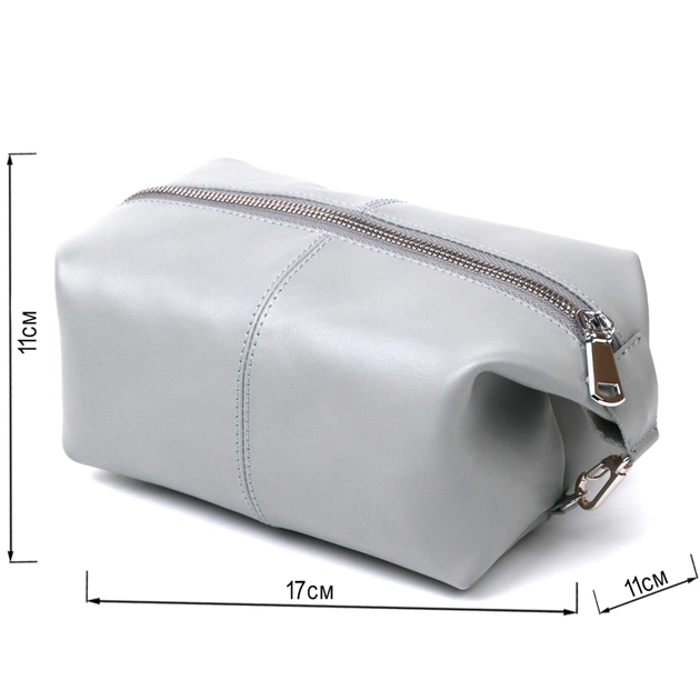 Косметичка Shvigel Шкіряна Сіра (16404) - зображення 3