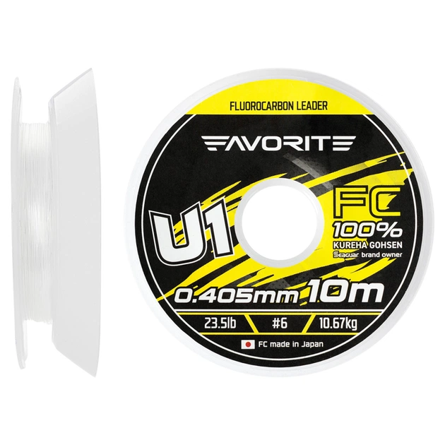 Флюорокарбон Favorite U1 FC 10m 6.0/0.405mm 23.5lb/10.67kg (1693.11.85) - изображение 1