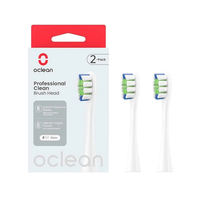 Насадка для зубної щітки Oclean P1C1 W02 Professional Clean Brush Head White (2 шт) (6970810553765) - зображення 1