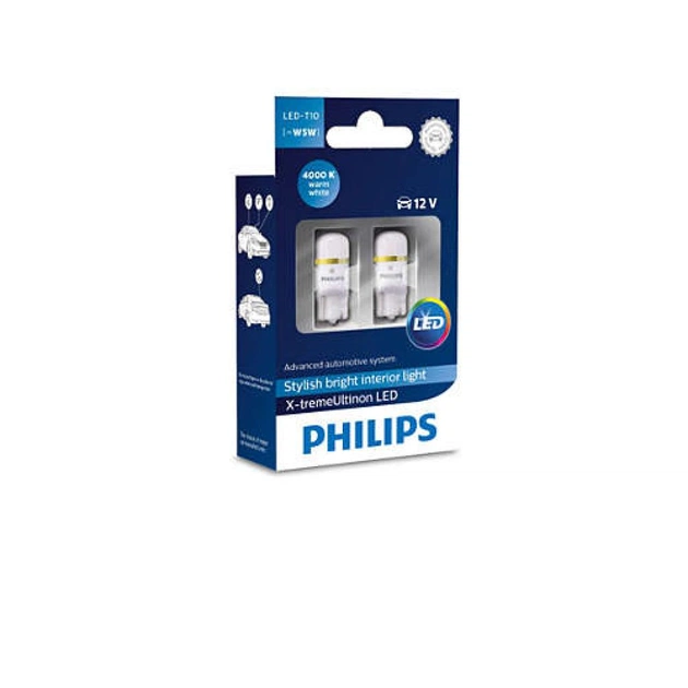 Автолампа Philips W5W X-treme Ultinon LED, 4000K, 2шт/бл. (127994000KX2) - зображення 1