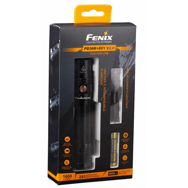Ліхтар Fenix PD36R+Fenix E01 V2.0 (PD36RE01V20) - зображення 1