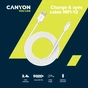Дата кабель USB 2.0 AM to Lightning 1.0m MFI white Canyon (CNS-MFIC12W) - зменшене зображення 3