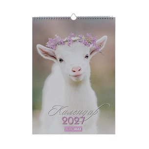 Календар Buromax настінний А3 2027 рік, 1 пружина, Cute goat (BM.210601) зображення 1