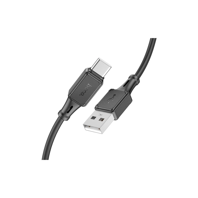 Дата кабель USB 2.0 AM to USB-C 1.0m silicone X101 Assistant black HOCO (6942007604079) - зображення 1