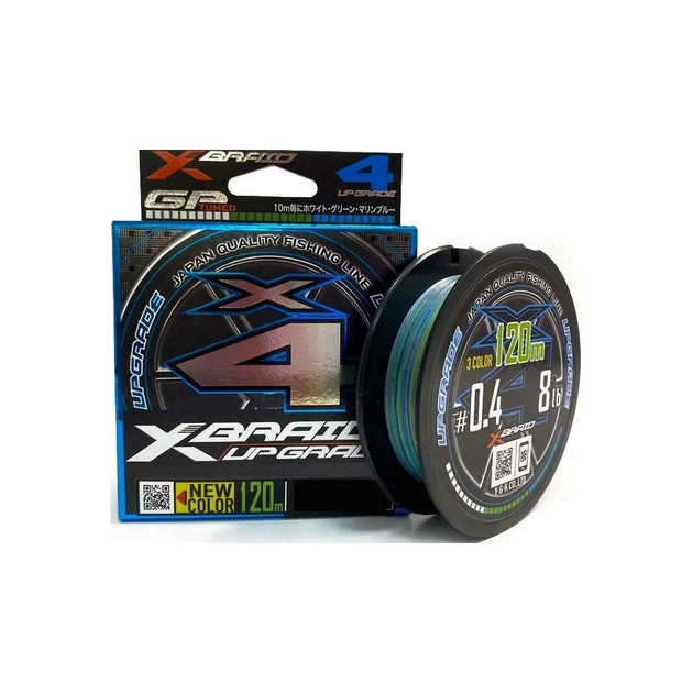 Шнур YGK_ТОВ X-Braid Upgrade X4 Multi Color 120m 0.4/0.104mm 8lb/3.6kg (5545.04.08) - изображение 1