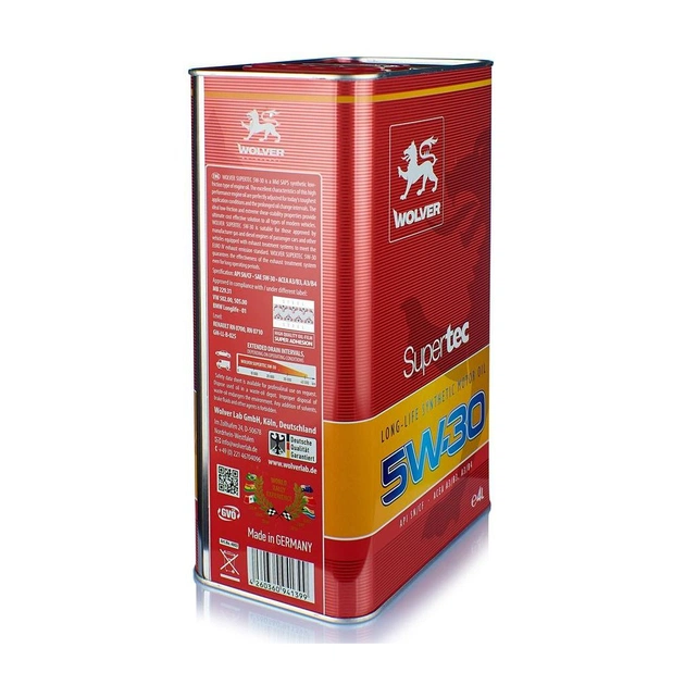 Моторна олива Wolver Supertec 5W-30 4л (4260360941399) - picture 2