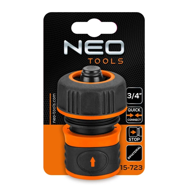 Конектор для шланга Neo Tools для шланга 3/4", з аквастопом, двокомпонентний (15-723) - picture 5