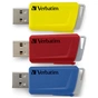 USB флеш накопичувач Verbatim 3x16GB Store 'n' Click Red/Blue/Yellow USB 3.2 (49306) - уменьшенное изображение 1