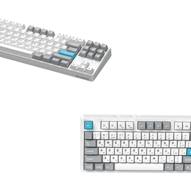 Клавіатура GamePro Asgard Ragnar Wireless/Bluetooth/USB UA White (MK285WH) - picture 4