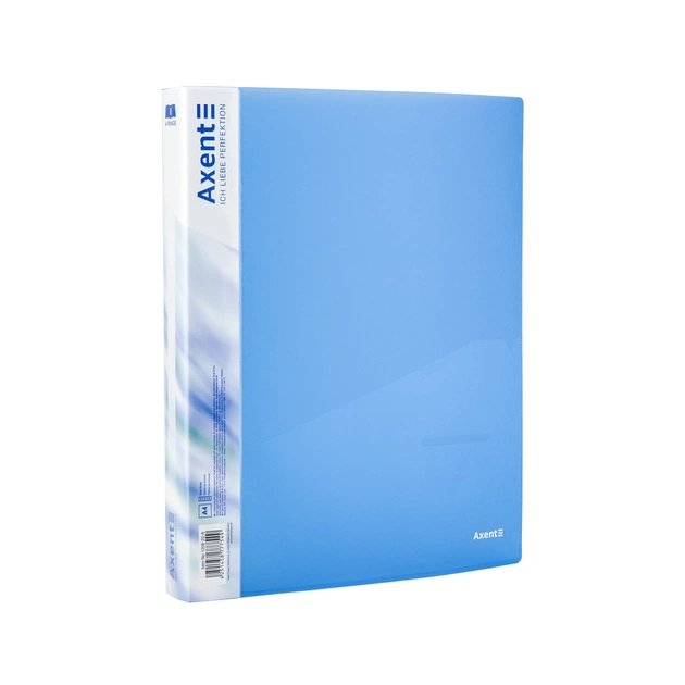 Папка на кільцях Axent А4 з 4-ма кільцями 700 мкм 35 мм Прозора синя (1208-22-A) - picture 1