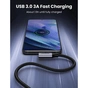 Дата кабель USB 3.0 AM to USB-C 1.0m 60W US385 90° Black Ugreen (20299) - зменшене зображення 2