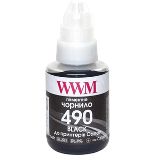 Чорнило WWM Canon GI-490, 140г Black Pigm. (C490BP) зображення 1