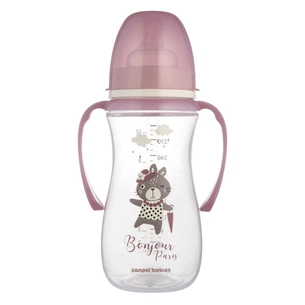 Пляшечка для годування Canpol babies PP Easystart Bonjour Paris антиколікова з широким отвором та ручками 300 м рожева (35/241_pin) зображення 1